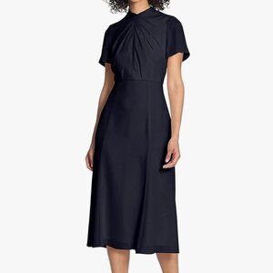 Maggy London Women's Sophisticated Twist Neck Detail Dress Sz 4 in Dark Navy